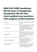 WGU D351 HRM Foundations NR 222 Exam -1 Chamberlain Chamberlain NR-222 Final examquestions & answers 2025