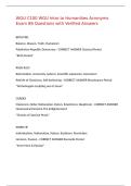 WGU C100 WGU Intro to Humanities Acronyms Exam 86 Questions with Verified Answers &comma;100&percnt;CORRECT