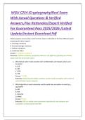 WGU C254 &lpar;Cryptography&rpar;Real Exam With Actual Questions & Verified Answers&comma;Plus Rationales&sol;Expert Verified For Guaranteed Pass 2025&sol;2026 &sol;Latest Update&sol;Instant Download Pdf
