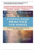 Test bank for Evidence-Based Practice for Nurses&colon; Appraisal and Application of Research 4th Edition&comma; by Nola A&period; Schmidt&comma; Janet M&period; Brown &lpar;2025&sol;2026 PERFECT SOLUTION&rpar; A&plus;