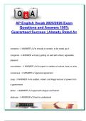 AP English Vocabulary 2025&sol;2026 &ndash; 100&plus; Verified Advanced Terms with Definitions & Examples &vert; Rhetorical&comma; Literary&comma; and Academic Word List &lpar;Graded A&plus;&rpar;
