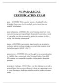 NC PARALEGAL CERTIFICATION EXAM QUESTIONS AND ANSWERS 2025