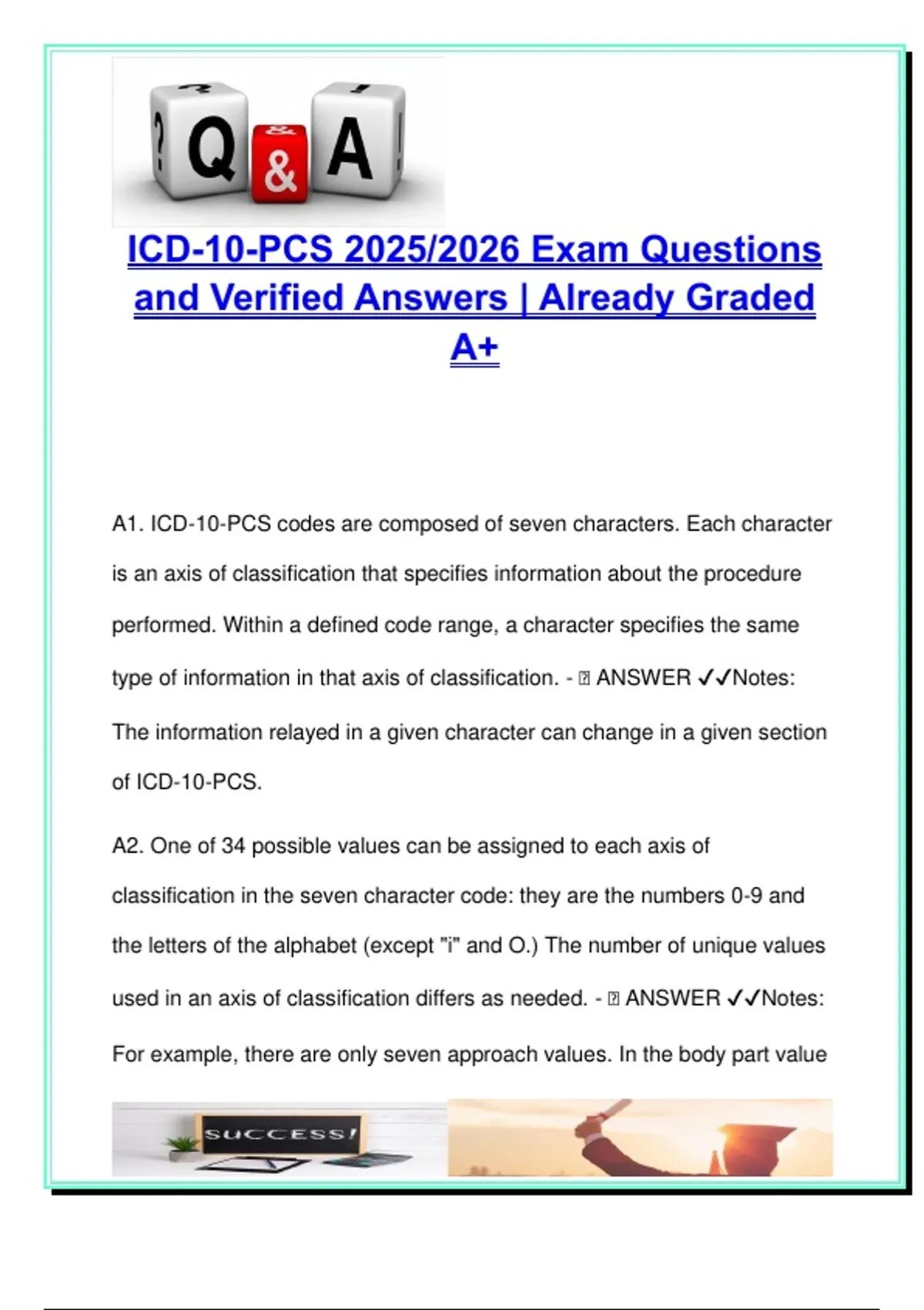 ICD-10-PCS Structural Coding Concepts 2025/2026 – 45+ A+ Verified Q&A ...
