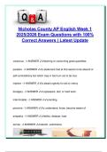 Nicholas County AP English Week 1 &lpar;2025&sol;2026&rpar; &ndash; Vocabulary Quiz with 100&percnt; Correct Answers &vert; SAT Words&comma; Academic Vocabulary&comma; Literary Use & Definitions