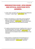 IMMUNIZATION EXAM &ndash;APHA BRAND  NEW OFFICIAL QUESTIONS WITH  ANSWERS&period;