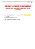 LETRS UNIT 8 SESSION ALL SESSIONS &lpar;1-6&rpar;  AND LETRS UNIT 8 FINAL ASSESSMENT TEST  BRAND NEW OFFICIAL QUESTIONS WITH  ANSWERS&period;