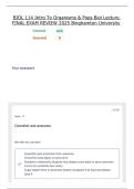 BIOL 114 Intro To Organisms & Pops Biol Lecture FINAL EXAM REVIEW 2025 Binghamton University