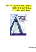 Solution Manual for Applied Statics and Strength of Materials&comma; 7th edition by George Limbrunne All Chapters Covered&comma; Latest Edition