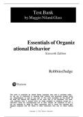 TEST BANK FOR Essentials of Organizational Behavior&comma; 16th edition by Stephen P&period; Robbins&comma; Timothy A&period; Judge ISBN&colon;9780135353837 COMPLETE GUIDE ALL CHAPTERS COVERED 100&percnt; VERIFIED A&plus; GRADE ASSURED&excl;&excl;&excl;&excl;NEW LATEST UPDATE&excl;&excl;&excl;&excl;