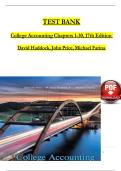 TEST BANK  College Accounting Chapters 1-30, 17th Edition  David Haddock, John Price, Michael Farina