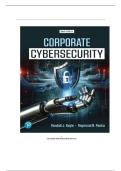 TEST BANK FOR Corporate Cybersecurity&comma; 6th edition by Randall J Boyle&comma; Raymond R&period; Panko ISBN&colon; 978-0135339299 COMPLETE GUIDE ALL CHAPTERS COVERED 100&percnt; VERIFIED A&plus; GRADE ASSURED&excl;&excl;&excl;&excl;&excl;NEW LATEST UPDATE&excl;&excl;&excl;&excl;&excl;