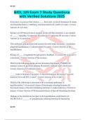 BIOL 325 Exam 2 Study Questions with Verified Solutions 2025