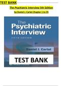 Test Bank For The Psychiatric Interview 5th Edition&lpar; Daniel J&period; Carlat &vert;&vert;Newest Edition