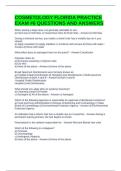 COSMETOLOGY FLORIDA PRACTICE EXAM &num;6 QUESTIONS AND ANSWERS