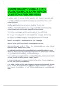 COSMETOLOGY FLORIDA STATE BOARD CLINICAL EXAM REVIEW QUESTIONS AND ANSWERS