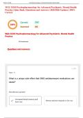 WGU D345 Psychopharmacology for Advanced Psychiatric&period; Mental Health Practice &vert; Quiz Bank &vert; Questions and Answers &vert; 2025&sol;2026 Updates &vert; 100&percnt; Correct&period;