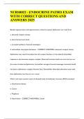 NURS8022 - ENDOCRINE PATHO EXAM WITH CORRECT QUESTIONS AND ANSWERS 2025