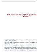 BUL 3320 Exam 3 &lpar;31-33&rpar; USF Questions And Correct Answers