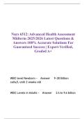 Nurs 6512 Advanced Health Assessment Midterm 2025&sol;2026 Latest Questions & Answers 100&percnt; Accurate Solutions For Guaranteed Success &vert; Expert-Verified&comma; Graded A&plus;