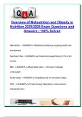 NUTRITION DISORDERS MALNUTRITION AND OBESITY COMPLETE EXAM PACKAGE DEAL