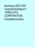 Summary SOC 200 - Case Study Report 1&colon; THREE JAYS CORPORATION
