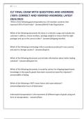 CLT FINAL EXAM WITH QUESTIONS AND ANSWERS &lpar;100&percnt; CORRECT AND VERIFIED ANSWERS&rpar; LATEST 2024&sol;2025