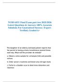 NURS 6531 Final Exam part two 2025&sol;2026 Latest Questions & Answers 100&percnt; Accurate Solutions For Guaranteed Success &vert; Expert-Verified&comma; Graded A&plus;
