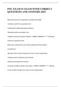 PNC EXAM &num;1 EXAM WITH CORRECT QUESTIONS AND ANSWERS 2025