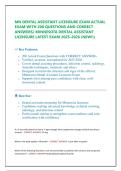 MN DENTAL ASSISTANT LICENSURE EXAM ACTUAL EXAM WITH 200 QUESTIONS AND CORRECT ANSWERS&sol; MINNESOTA DENTAL ASSISTANT LICENSURE LATEST EXAM 2025-2026 &lpar;NEW&excl;&excl;&rpar;