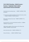 WGU HESI Nutrition - D440 &lpar;Victoria &plus; Kareem &plus; Stephanie Study Guides&rpar; QUESTIONS WITH ANSWERS