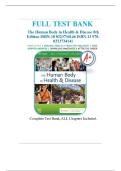 TEST BANK FOR The Human Body in Health & Disease  8th Edition by Kevin T&period; Patton ISBN&colon;978-0323734141 ALL CHAPTERS COVERED YOUR ULTIMATE GUIDE 100&percnt; VERIFIED A&plus; GRADE ASSURED&excl;&excl;&excl;&excl; NEW LATEST UPDATE&excl;&excl;&excl;&excl;&excl;
