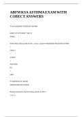 ABFM KSA ASTHMA EXAM WITH CORECT ANSWERS&period;