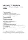 VN201&colon; study test guide revision questions 100&percnt; correct answers latest review