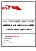 HESI Pharmacology Evolve Exam Questions and Answers &lpar;2025&sol;2026&rpar; &lpar;Verified Answers&rpar;