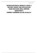 NCCER ELECTRICAL MODULE 2 LEVEL 2  MOTORS THEORY AND APPLICATION  EXAM 2025-2026&colon; REAL VERIFIED QUESTIONS & CORRECT ANSWERS&vert; Already Graded A&plus;