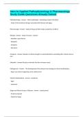 Intro to Applied Pathophysiology & Pharmacology Study Guide Questions Already Solved