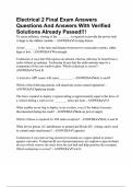 Electrical 2 final exam answers questions and answers with verified solutions 