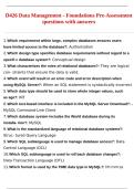 D426 Data Management - Foundations Pre-Assessment questions with answers