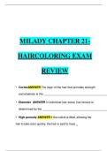 Milady Chapter 21 Haircoloring Exam questions and answers 