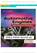 Solution Manual Automotive Engines Diagnosis&comma; Repair&comma; and Rebuilding&sol;9780357766248&sol; 9th Edition Tim Gilles&comma; Tim LeVan Chapter 1-19 Best Version Review&comma; 100&percnt; Complete & Correct