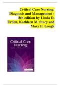 Critical Care Nursing&colon; Diagnosis and Management&comma; 8th Edition &ndash; Linda D&period; Urden&comma; Kathleen M&period; Stacy & Mary E&period; Lough &ndash; Complete Test Bank
