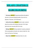 Milady Chapter 21-Haircoloring Exam QUESTIONS WITH ALL ANSWERS 100&percnt; CORRECT &lpar;Verified by Experts&rpar;
