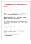 Clean Needle Technique exam questions with answers