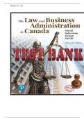 Test Bank For Law and Business Administration in Canada&comma; The 15th Edition by J&period; Smyth&vert;&vert;ISBN&colon;9780134841298