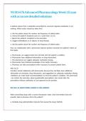 NURS 676 Advanced Pharmacology Week 3 Exam with accurate detailed solutions