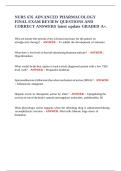NURS 676 ADVANCED PHARMACOLOGY FINAL EXAM REVIEW QUESTIONS AND CORRECT ANSWERS latest update GRADED A&plus;