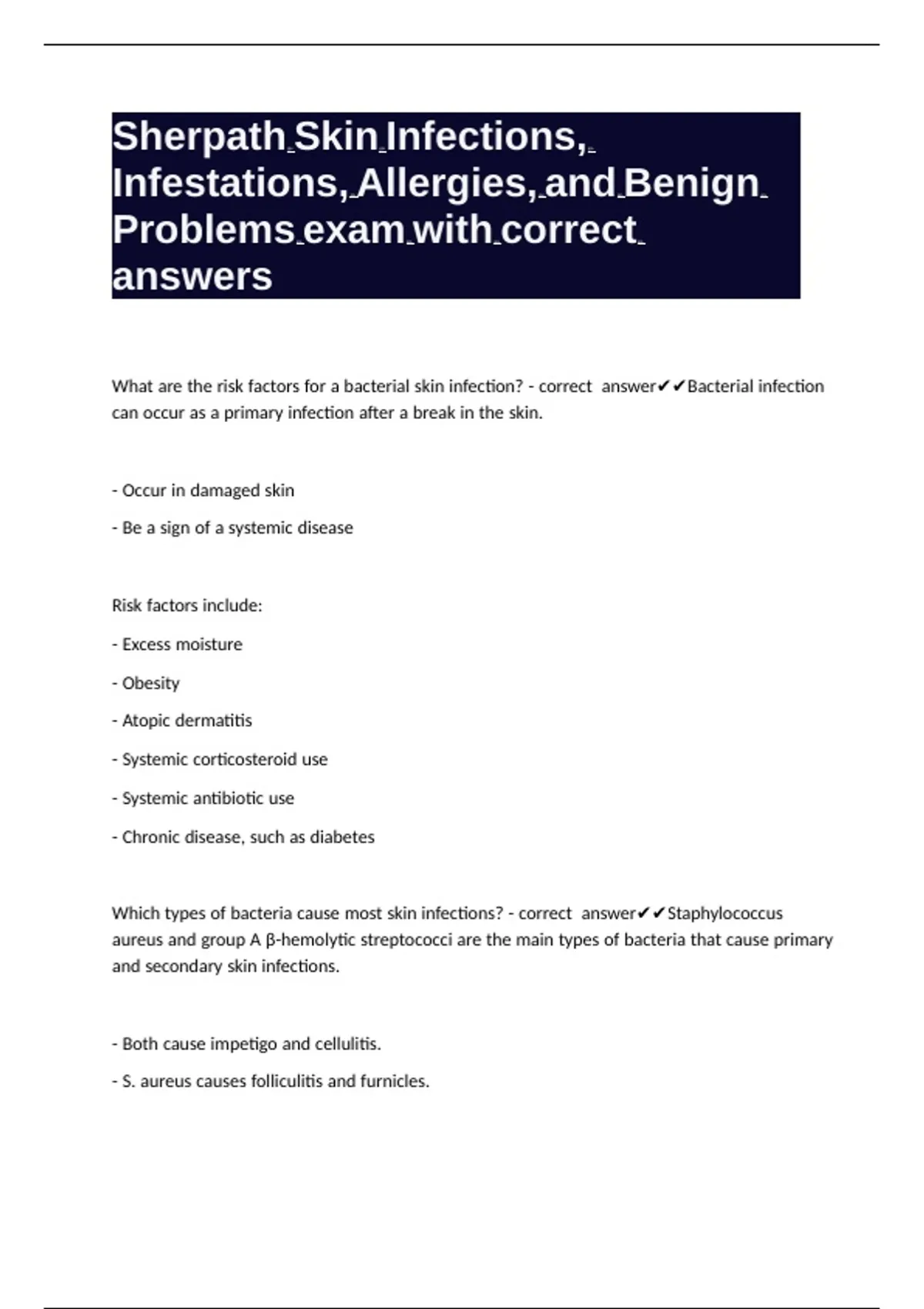 Sherpath Skin Infections, Infestations, Allergies, and Benign Problems ...