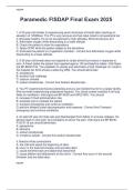 Paramedic FISDAP Final Exam 2025