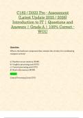 C182 &sol; D322 Pre - Assessment &lpar;Latest Update 2025 &sol; 2026&rpar; Introduction to IT &vert; Questions and Answers &vert; Grade A &vert; 100&percnt; Correct - WGU