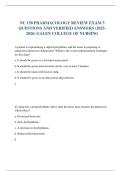 NU 150 PHARMACOLOGY REVIEW EXAM 5 QUESTIONS AND VERIFIED ANSWERS &lpar;2025-2026&rpar; GALEN COLLEGE OF NURSING